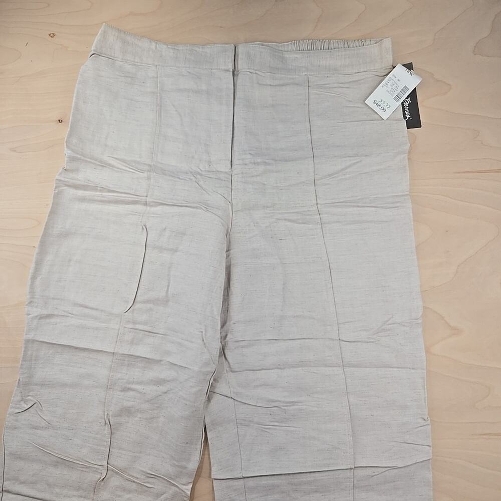 MAGGIE BARNES-Natural Tan Travelers Linen elastic waist 18W